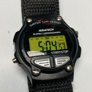 Aquatech vintage digital watch, alarm chrono, light does not work, new battery